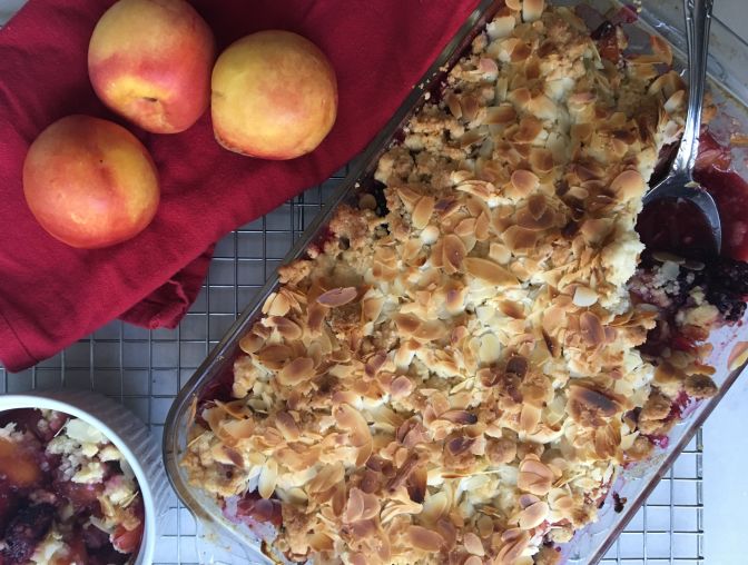 Apricot, Peach and Blackberry Cobbler